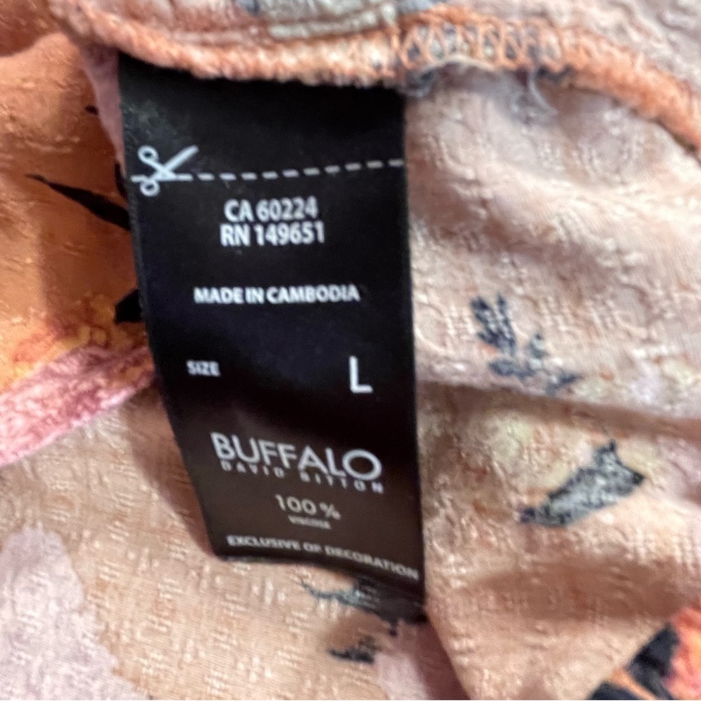 Buffalo David Bitton Floral Blouse - Orange and Pink - Picture 7 of 7